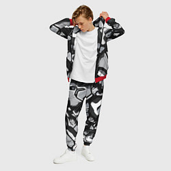 Костюм мужской Чёрно-серая абстракция, цвет: 3D-красный — фото 2