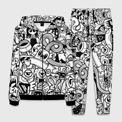 Мужской костюм Black and white doddle monsters