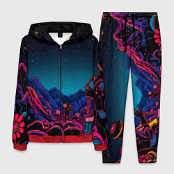 Костюм мужской Psychedelic music art, цвет: 3D-красный