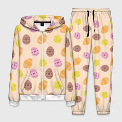 Костюм мужской Пасха цветные яйца, цвет: 3D-белый