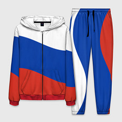 Костюм мужской Флаг России волной, цвет: 3D-красный