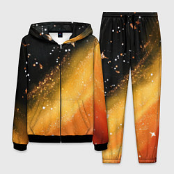 Мужской костюм Черно-оранжевая блестящая текстура