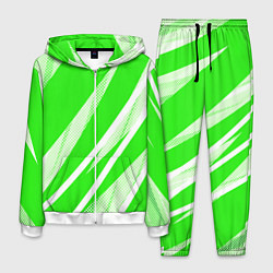 Мужской костюм Яблочный зелёный абстракция с полосами