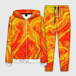Костюм мужской Огненный жёлто-красный, цвет: 3D-белый