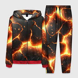 Костюм мужской Лава и разлом плит, цвет: 3D-красный