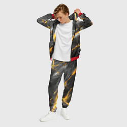 Костюм мужской Серая текстура с золотым разломом, цвет: 3D-красный — фото 2