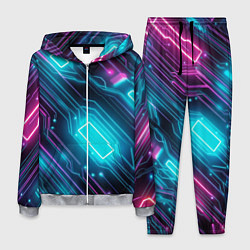 Мужской костюм Неоновый узор киберпанк микросхемы