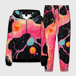 Мужской костюм Розовая текстура в черном