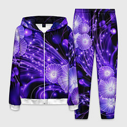 Мужской костюм Силуэты цветов на темном фоне - фиолетовое свечени