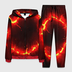 Мужской костюм Красный круг из огня текстура