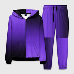 Мужской костюм Чёрно-сиреневый градиент пополам
