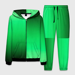 Мужской костюм Чёрно-зелёный градиент пополам
