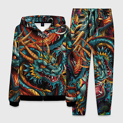 Костюм мужской Татуировка дракона ирезуми, цвет: 3D-черный