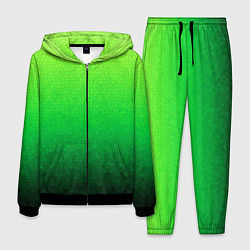 Костюм мужской Градиент мозаика зелёный в тёмный, цвет: 3D-черный