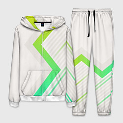 Мужской костюм Color white line green
