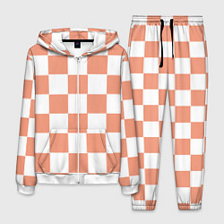 Костюм мужской Квадраты оранжевые, цвет: 3D-белый