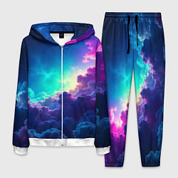 Мужской костюм Неоновые космические облака