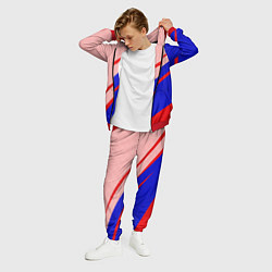 Костюм мужской Красно-синий текстурный с полосами, цвет: 3D-красный — фото 2