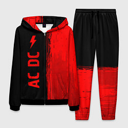 Мужской костюм AC DC - red gradient по-вертикали