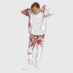 Костюм мужской Сакура с иероглифом Любовь, цвет: 3D-белый — фото 2