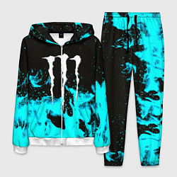 Мужской костюм Monster energy голубой огонь