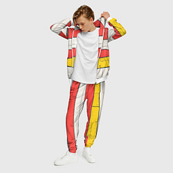 Костюм мужской Красные полоски, цвет: 3D-белый — фото 2