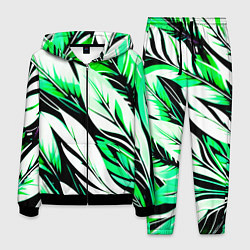 Костюм мужской Крупные листья абстракция, цвет: 3D-черный