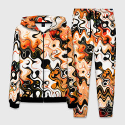 Мужской костюм Абстракция разлитые краски оранжевый