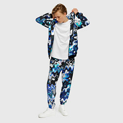 Костюм мужской Абстракция разлитые краски чёрно-сине-белый, цвет: 3D-черный — фото 2