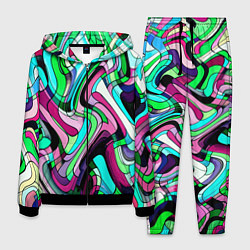 Мужской костюм Зелёно-розовый искажённая абстракция