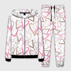 Костюм мужской Розовые сердца, цвет: 3D-черный