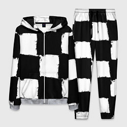 Мужской костюм Черные квадраты в виде шахматной доски
