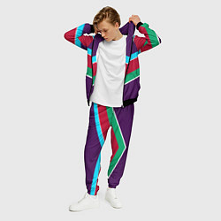 Костюм мужской Фиолетовый с полосами, цвет: 3D-черный — фото 2