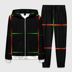 Костюм мужской Color black green orange stripes, цвет: 3D-белый