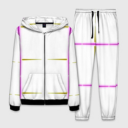 Костюм мужской Color white pink yellow stripes, цвет: 3D-черный