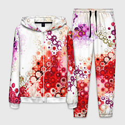 Мужской костюм Красный узор на белом