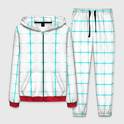 Мужской костюм Color white light blue crosses