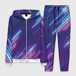 Мужской костюм Абстракция бело синие красные полосы