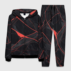 Мужской костюм Текстура мрамора с красными полосками