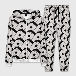 Костюм мужской Три буквы: чёрные, цвет: 3D-белый