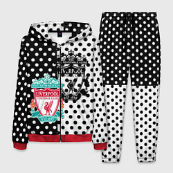 Костюм мужской Liverpool черно белые точки, цвет: 3D-красный