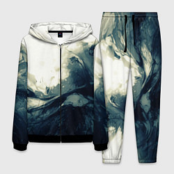 Мужской костюм Чёрно-синие абстрактные краски