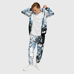 Костюм мужской Абстракция чёрное дерево с синими цветами, цвет: 3D-черный — фото 2