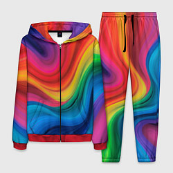 Мужской костюм Смесь ярких красок волнистыми линиями