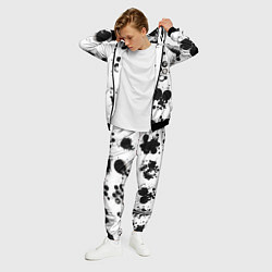 Костюм мужской Чёрно-белые кляксы - абстракция, цвет: 3D-черный — фото 2