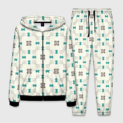 Мужской костюм Узорчатый паттерн в квадратных ячейках