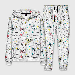 Мужской костюм Паттерн с черепами и геометрическими фигурами на Х