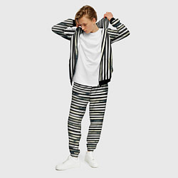 Костюм мужской Абстрактные полосы чёрно-белый, цвет: 3D-черный — фото 2