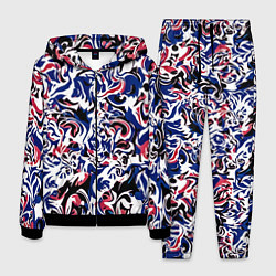 Мужской костюм Абстрактный паттерн бело-сине-красный