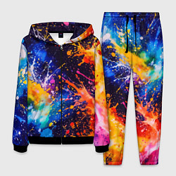 Костюм мужской Абстракция взрыв красок тёмно-синий, цвет: 3D-черный